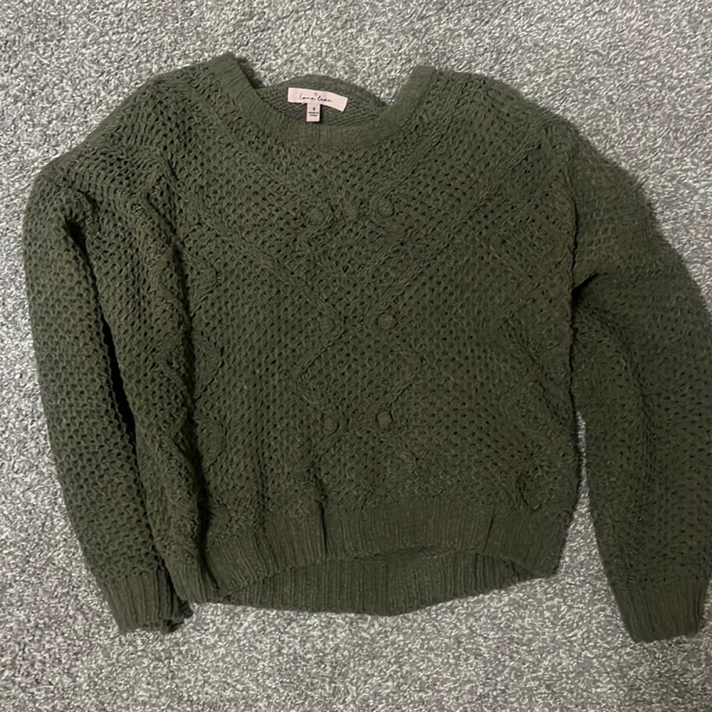 medium green knit sweater